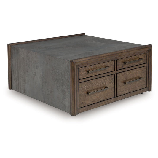 Kallenny - Brown / Gray - Square Cocktail Table