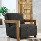 Dorney - Accent Chair - Charcoal / Brown - Fraser Furniture & Mattresses