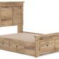 Makidern - Panel Storage Bed With Under Bed Storage Unit And Storage Footboard