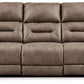 Stoneland - Power Reclining Sofa - Faux Leather - Fossil