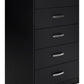Finch - Black - Five Drawer Chest - 46" Height