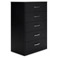 Finch - Black - Five Drawer Chest - 46" Height