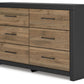 Vertani - Black / Honey Brown - Six Drawer Dresser