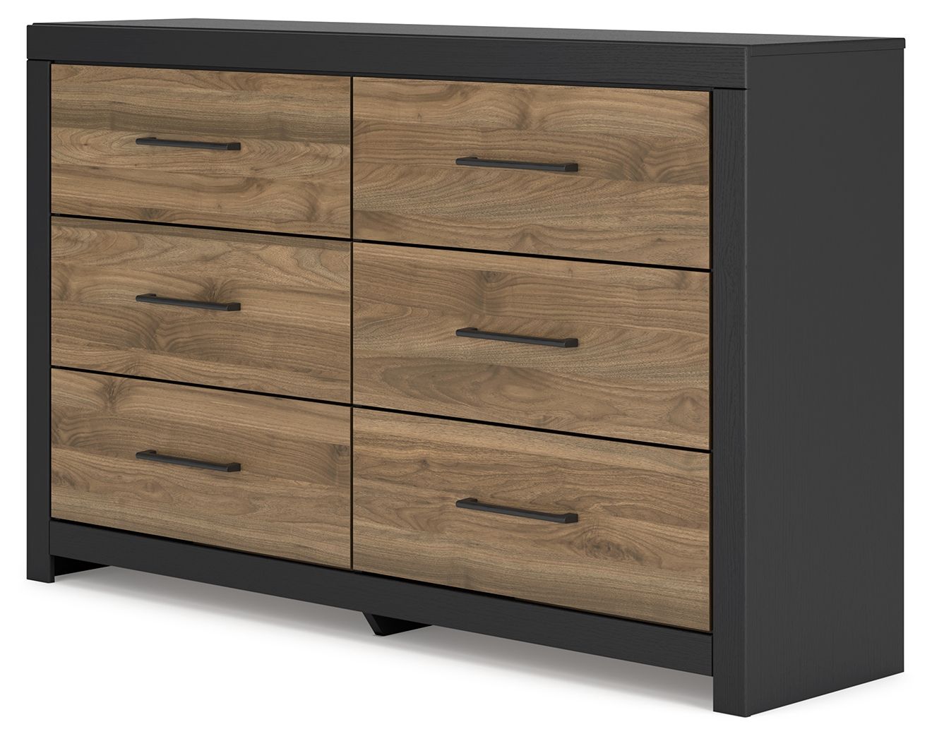 Vertani - Black / Honey Brown - Six Drawer Dresser