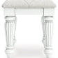 Kozlani - Vanity Upholstered Stool - White