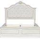 Montelaine - Antique White - King Upholstered Panel Bed