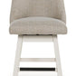 Robbinsdale - Antique White - Upholstered Swivel Curved Back Barstool (Set of 2)