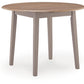 Harperfeld - Round Dining Room Drop Leaf Table - Natural / Gray