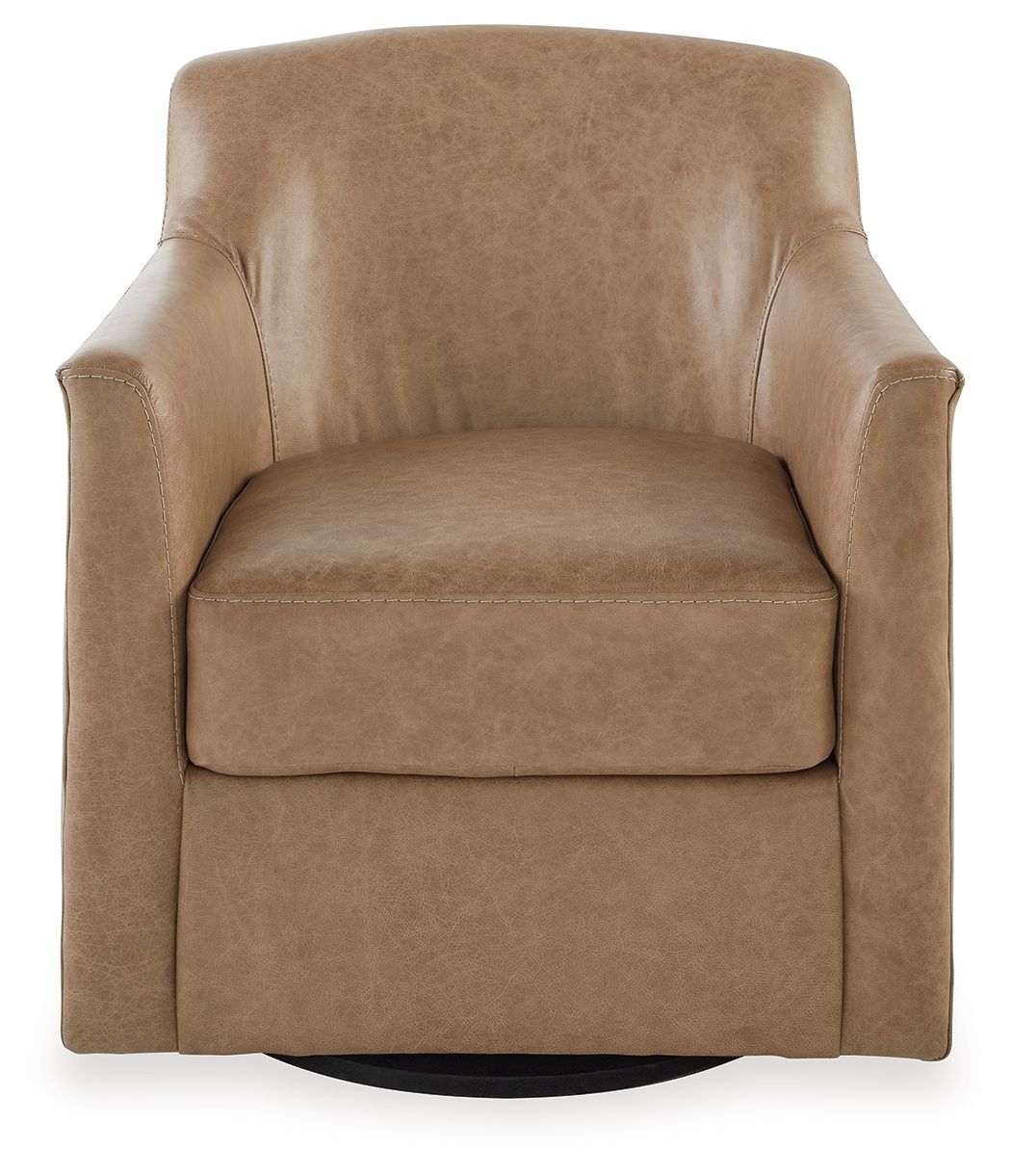 Bradney - Tumbleweed - Swivel Accent Chair - Leather Match