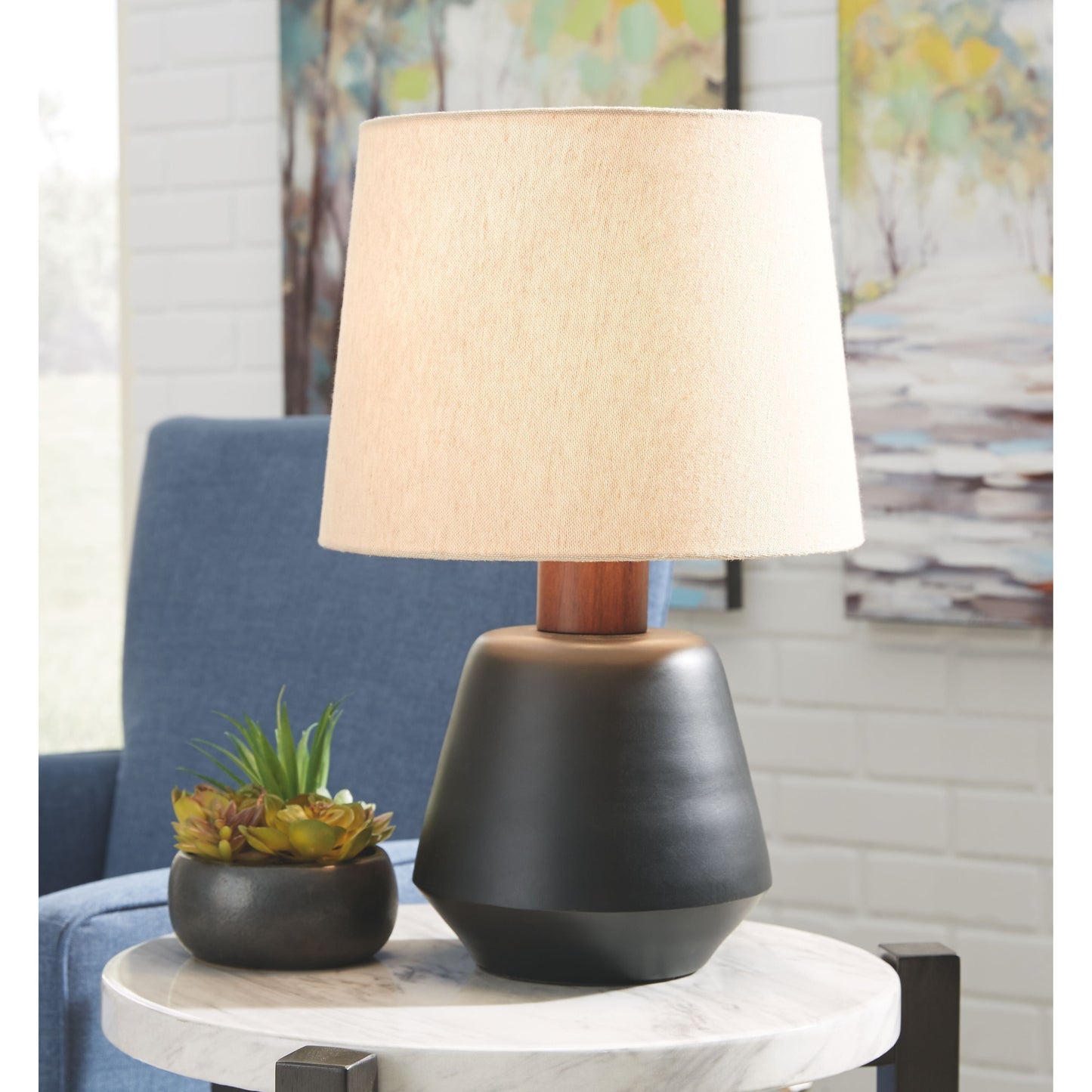 Ancel - Black / Brown - Metal Table Lamp