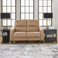 Mosswell - Power Reclining Loveseat With Adj Headrest - Toffee