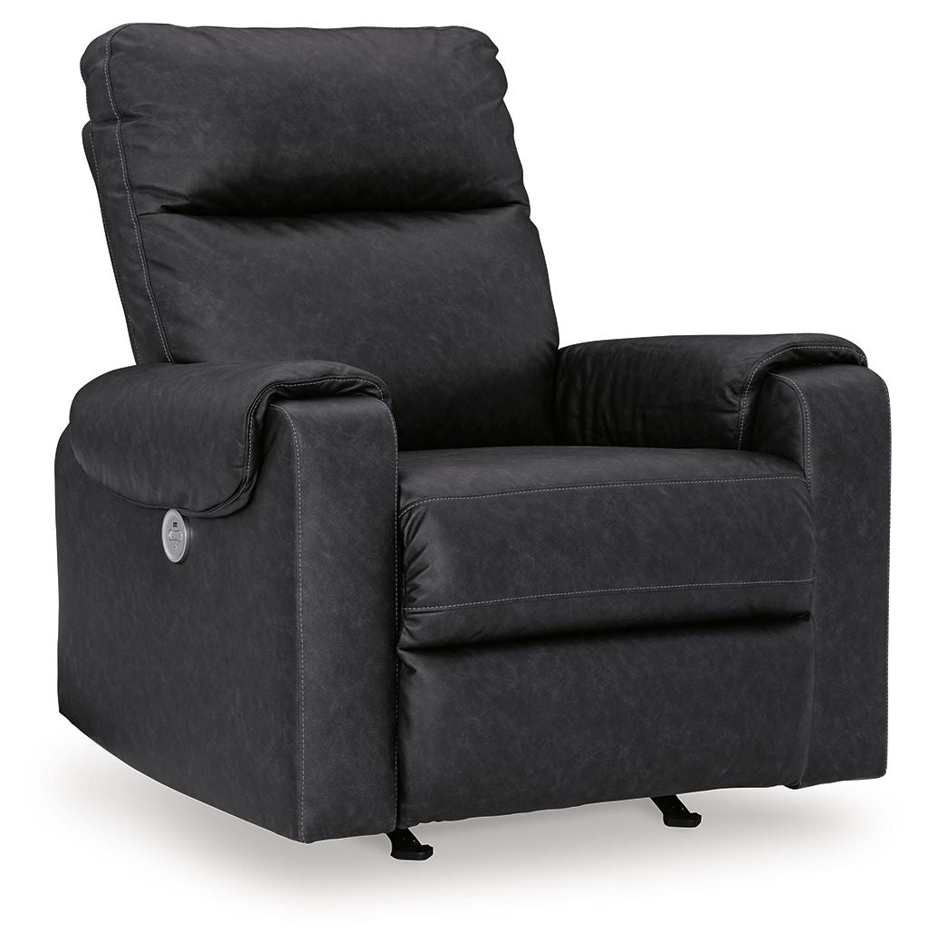 Axtellton - Carbon - Power Rocker Recliner - Faux Leather