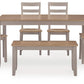Harperfeld - Dining Room Table Set (Set of 6) - Natural / Gray