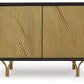 Tayner - Black / Gold Finish - Accent Cabinet