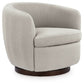 Annbury - Swivel Accent Chair - Light Beige