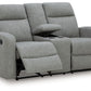 Gauntlet - Double Recline Loveseat With Console - Sterling