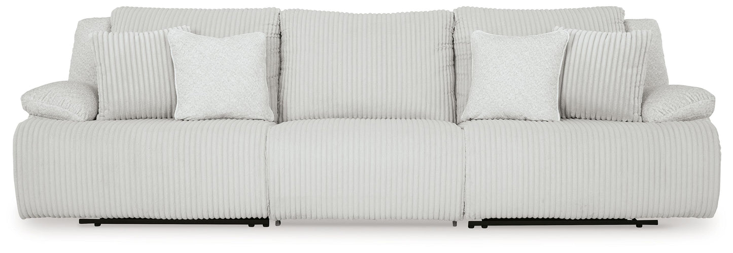 Top Tier - 3-Piece Sectional Sofa With RAF And LAF Recliner - Alloy