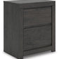 Fraluna - Charcoal - Two Drawer Night Stand