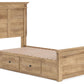 Makidern - Panel Storage Bed With 2 Under Bed Storage Units