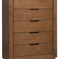 Hennington - Five Drawer Chest - Medium Brown