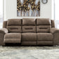 Stoneland - Power Reclining Sofa - Faux Leather - Fossil
