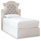 Realyn - Twin UPH Panel Headboard - Chipped White