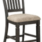 Tyler - Black / Grayish Brown - Upholstered Barstool (Set of 2)