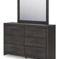 Hollivern - Dresser And Mirror - Dark Gray