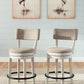 Robbinsdale - Upholstered Swivel Barstool (Set of 2) - Antique White - Fraser Furniture & Mattresses