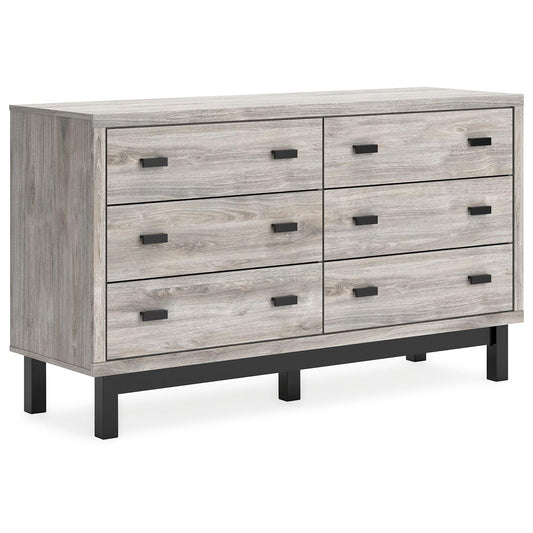 Vessalli - Black / Gray - Six Drawer Dresser