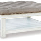 Kanwyn - Uph Ottoman Cocktail Table - Whitewash