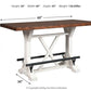 Valebeck - White / Brown - Rectangular Dining Room Counter Table