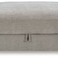 Aslan Court - Pebble - Ottoman With Storage