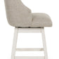 Robbinsdale - Antique White - Upholstered Swivel Curved Back Barstool (Set of 2)