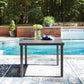 Rocky Creek - Square Dining Table With Umbrella Option - Gray