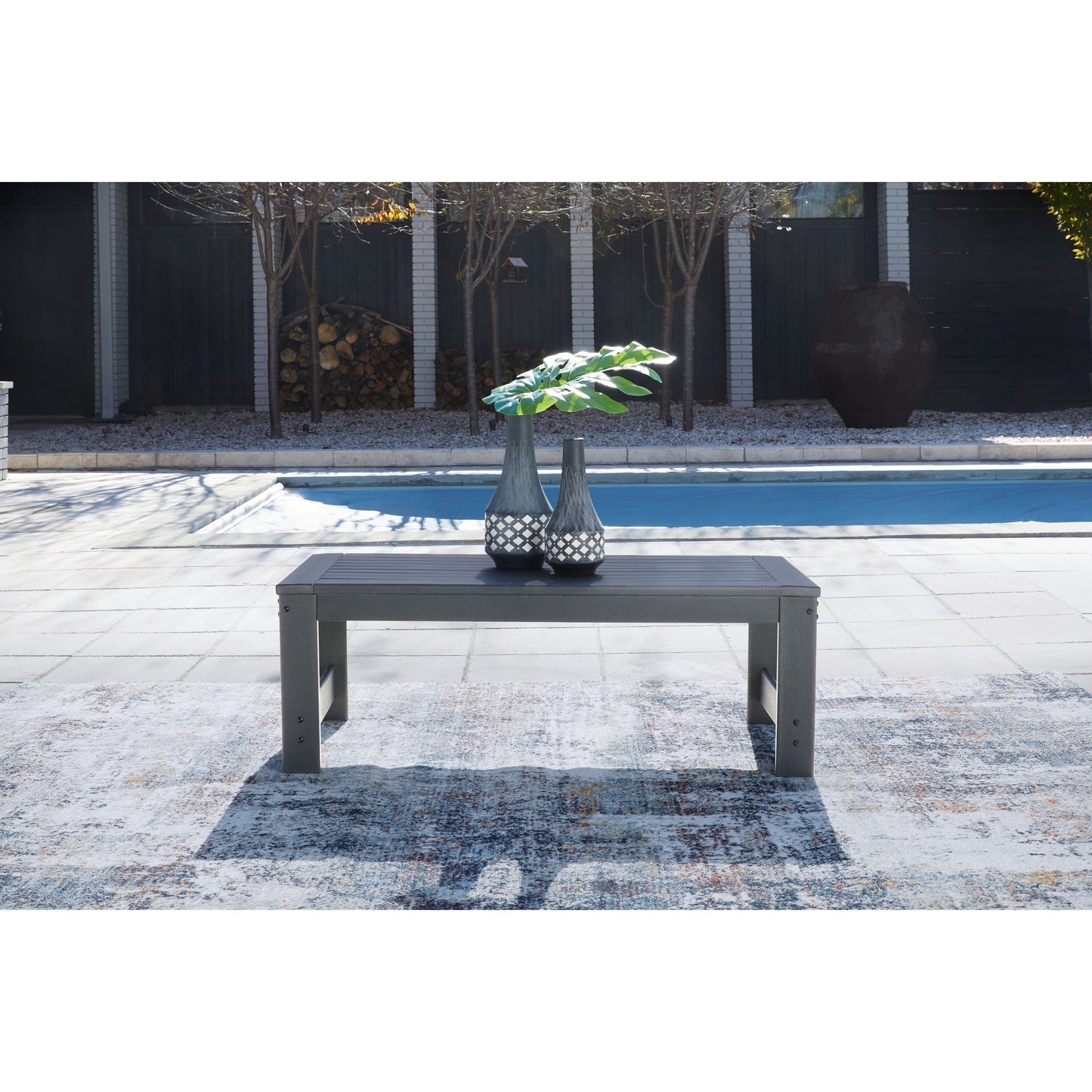 Amora - Charcoal Gray - Rectangular Cocktail Table