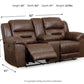 Stoneland - Chocolate - Dbl Power Reclining Loveseat With Console - Faux Leather