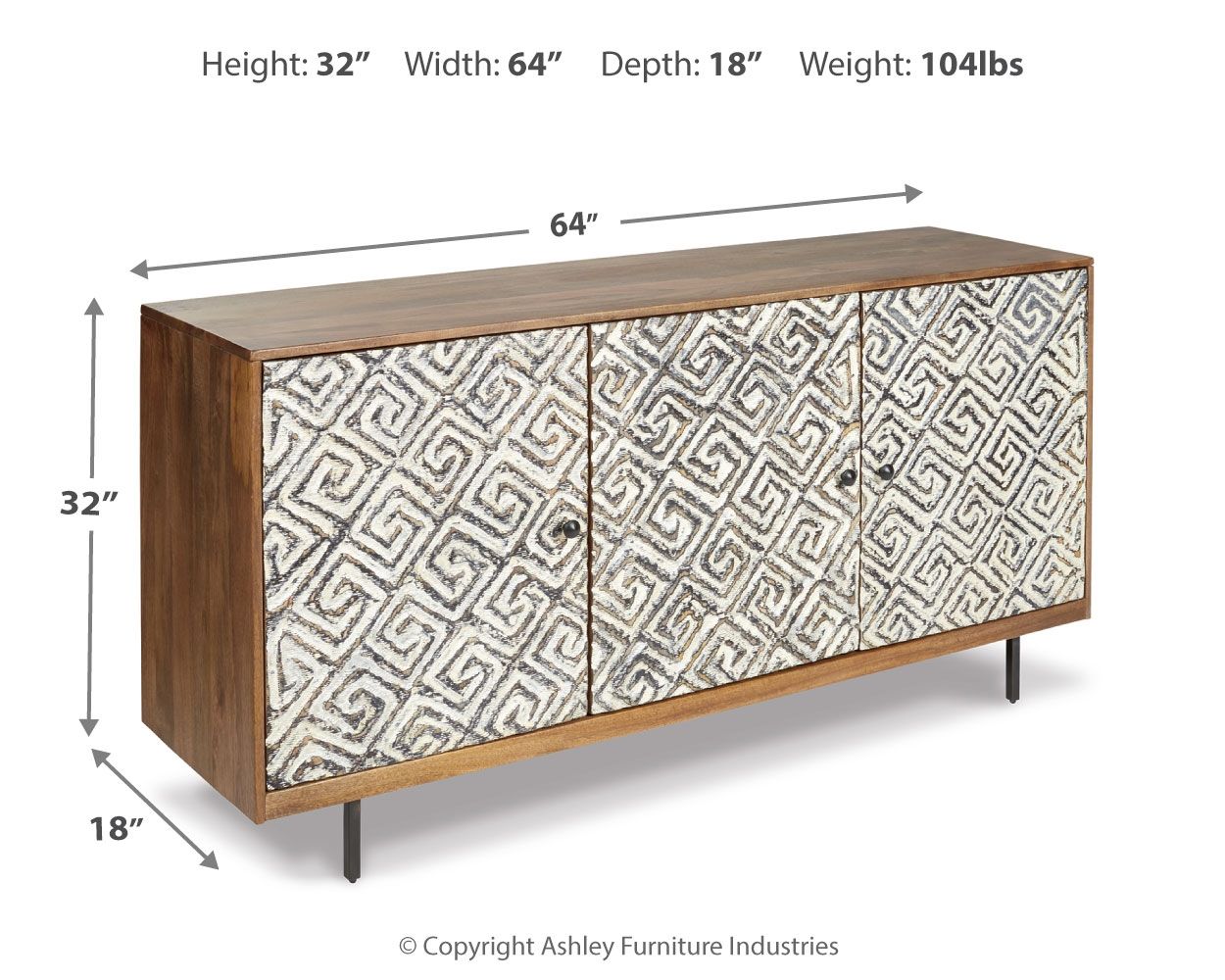 Kerrings - Accent Cabinet - Brown / Black / White - Fraser Furniture & Mattresses