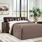 Santorine - Queen Sofa Sleeper - Dark Brown - Fraser Furniture & Mattresses