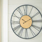 Brockett - Wall Clock - Black / Natural - Fraser Furniture & Mattresses