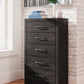 Hollivern - Dark Gray - Five Drawer Chest