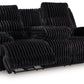 Rhine Falls - Reclining Power Sofa With Drop Down Table - Onyx
