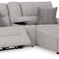 Acklen Place - 4 Pc. - 3-Piece Power Reclining Sectional Sofa With Raf Chaise, Wide Seat Power Recliner - Pewter