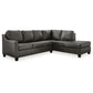 Valderno - Fog - 2-Piece Sectional With Raf Corner Chaise - Leather Match