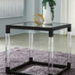 Nallynx - Metallic Gray - Square End Table