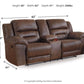 Stoneland - Chocolate - Dbl Reclining Loveseat With Console - Faux Leather