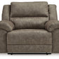 Laresview - Fossil - Zero Wall Wide Seat Recliner - Faux Leather