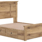 Makidern - Panel Storage Bed With 2 Under Bed Storage Units