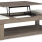 Loyaska - Grayish Brown / White - Lift Top Cocktail Table