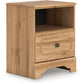 Aleaport - Warm Brown - One Drawer Night Stand
